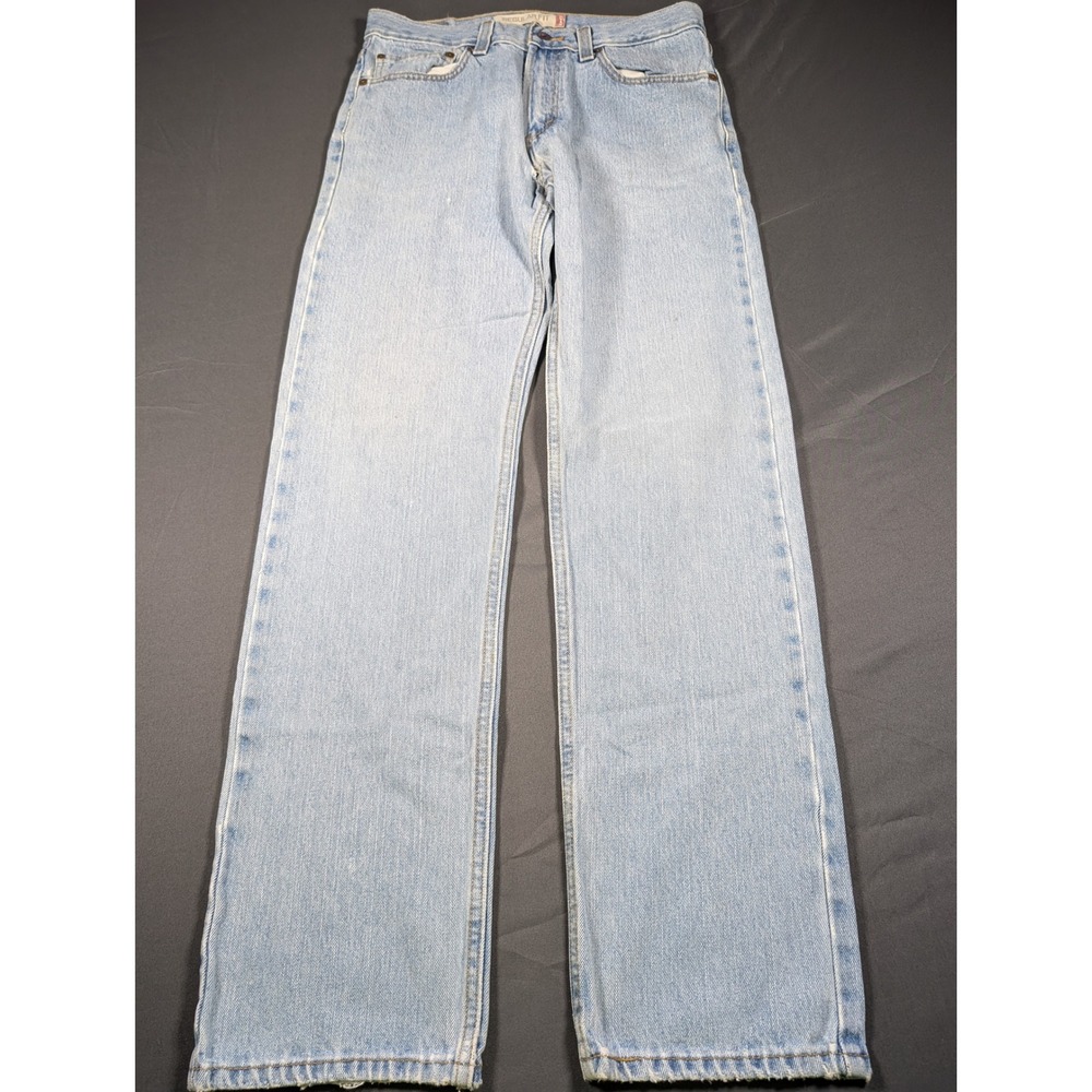 Levis 505 Regular Fit Light Wash Straight Leg Denim Jeans Mens 32x34